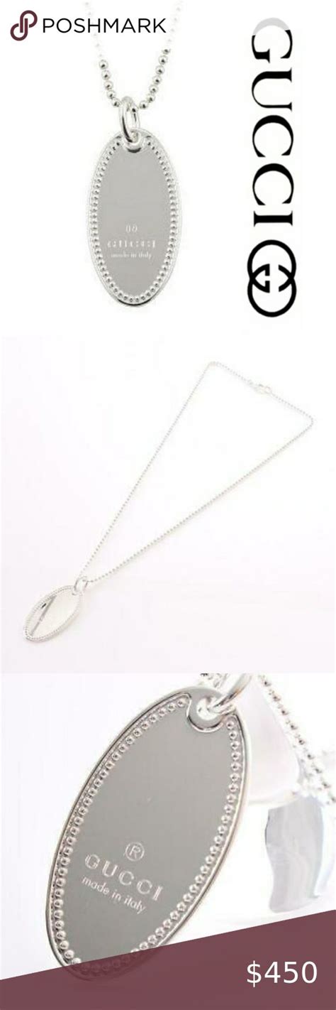 gucci boule oval tag necklace|gucci split cross necklace.